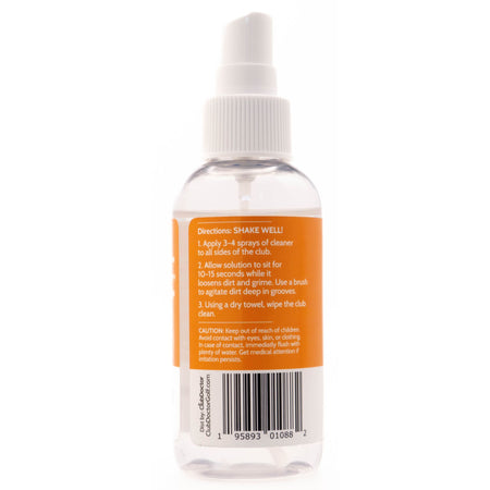 back of club doctor golf club cleaner bottle with directions