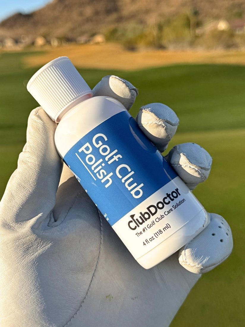 Golf club polish restoring shine to a club