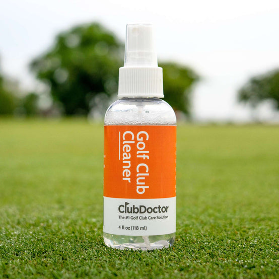 club doctor golf club cleaner bottle on the golf green