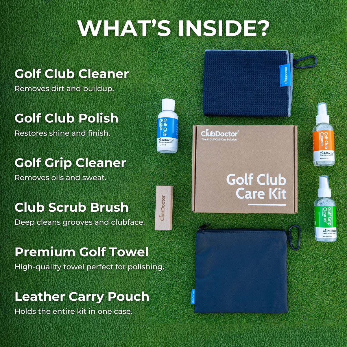 What is inside the Golf Club Care Kit