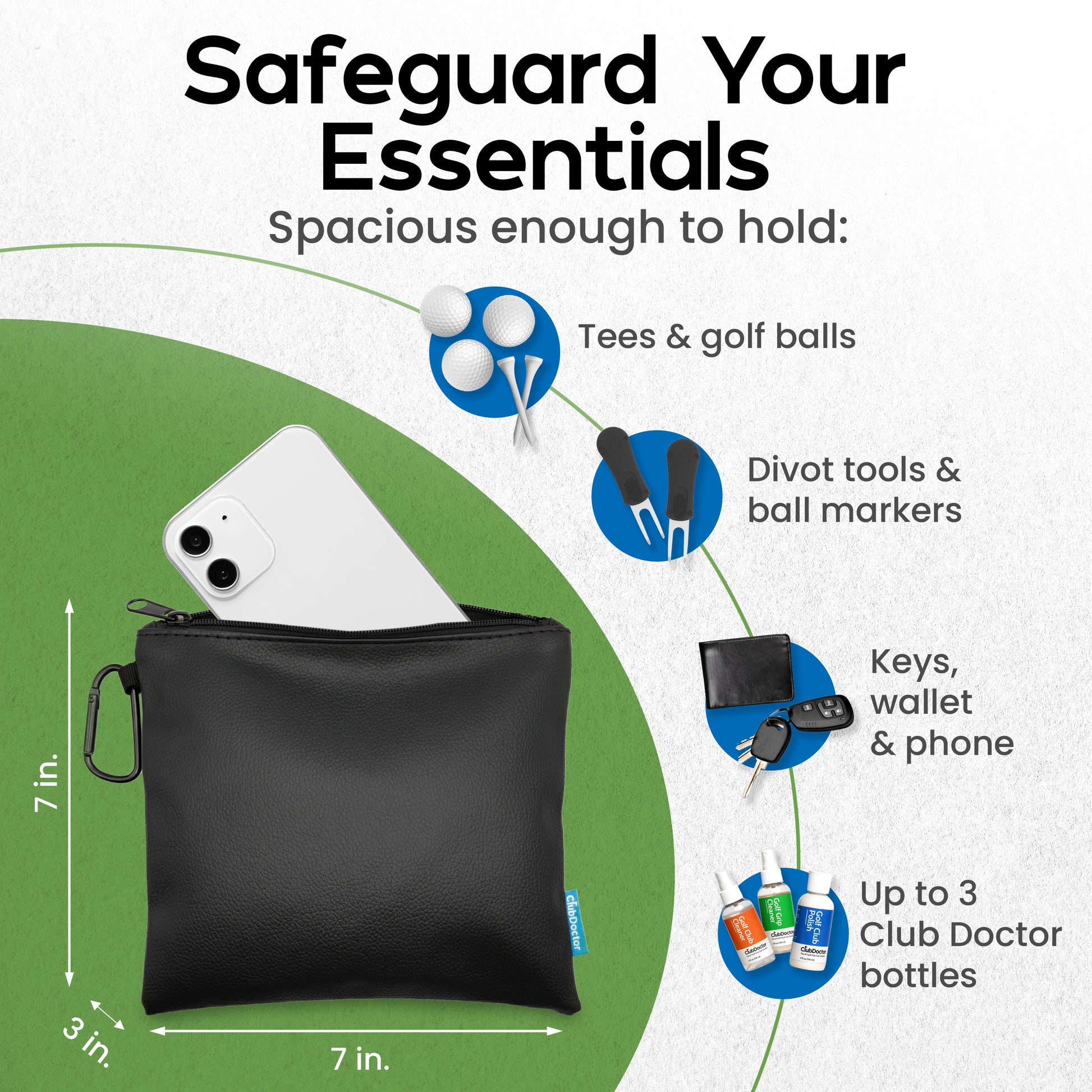 Zippered Storage Pouch - Club Doctor Golf