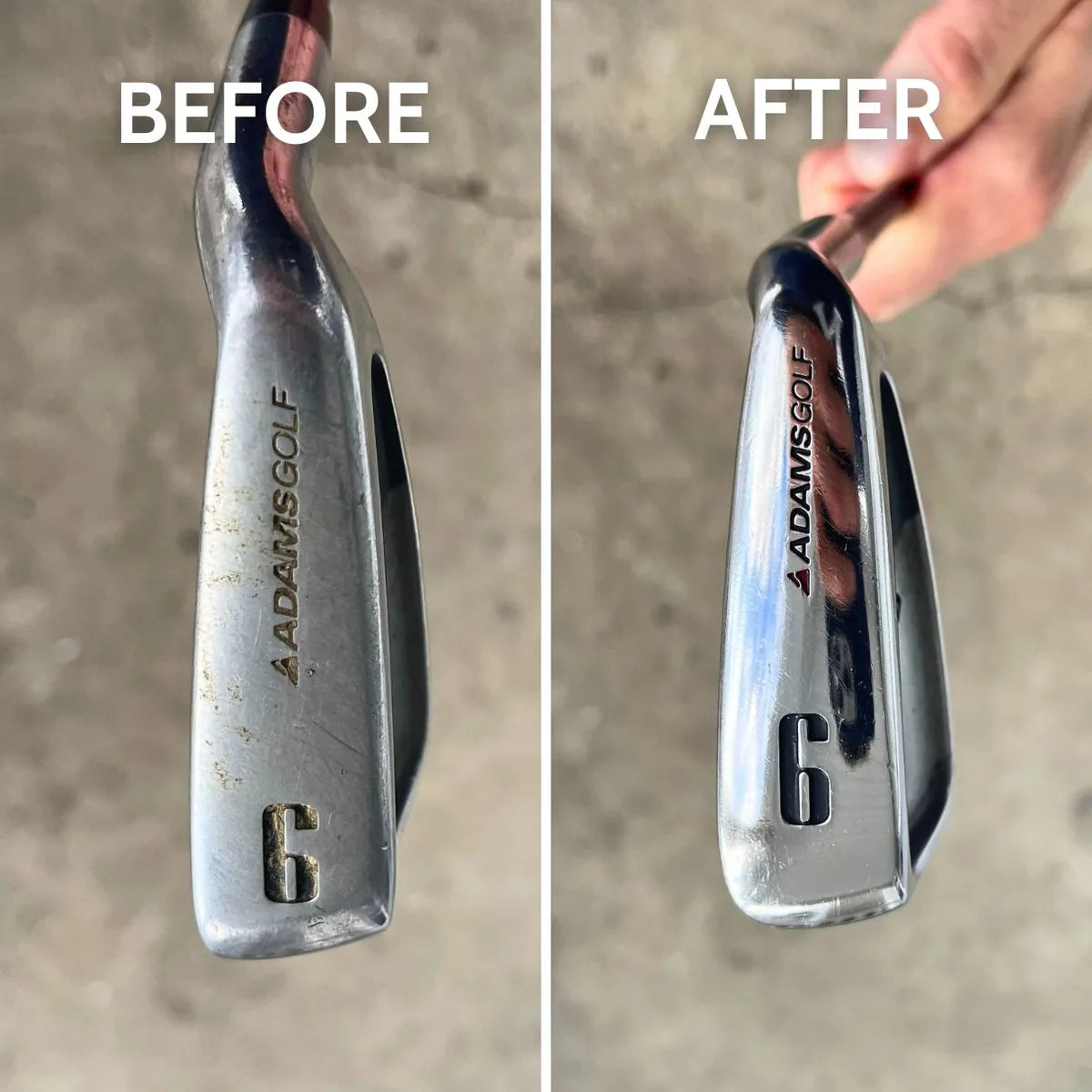 Customer golf club before and after restoration 10