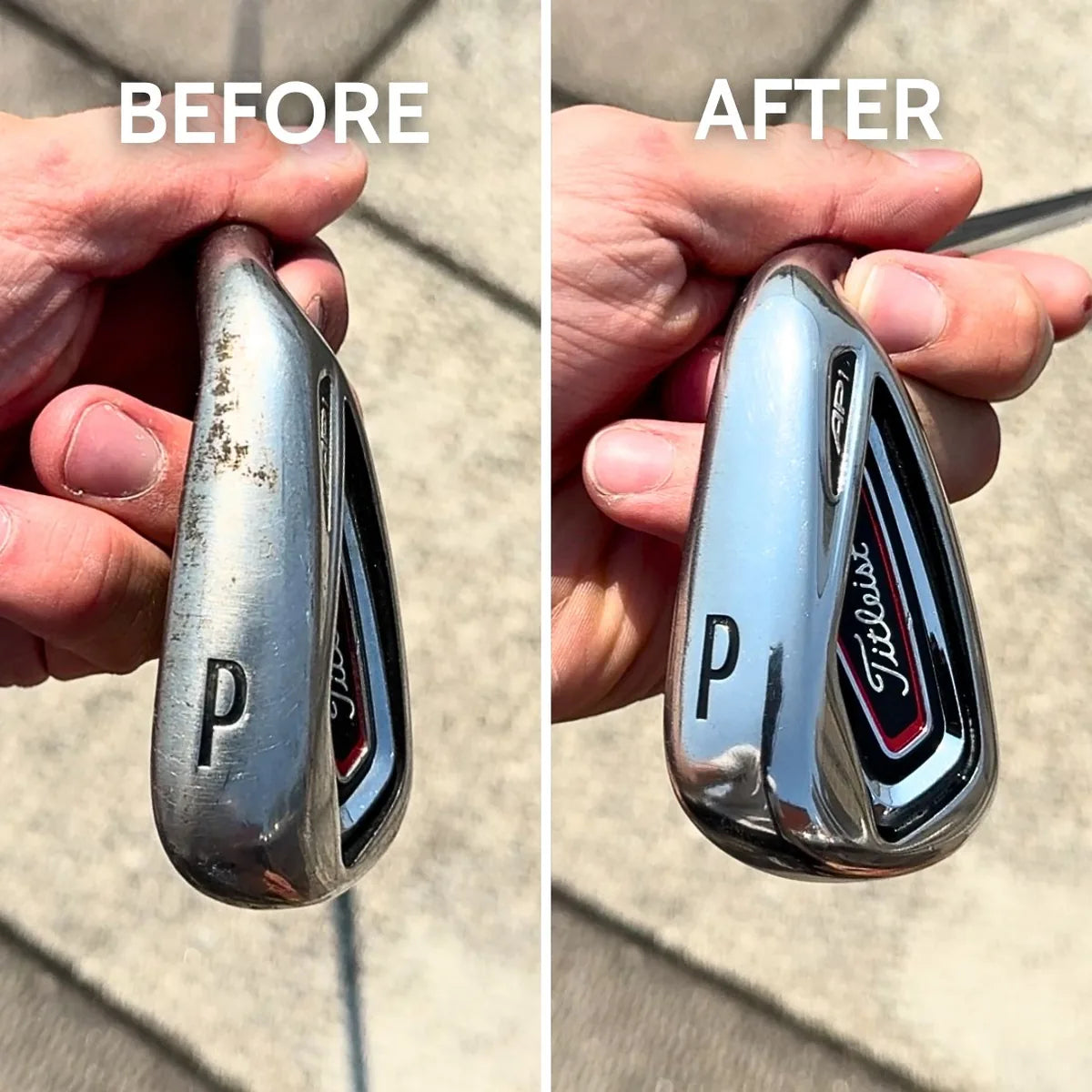 Customer golf club before and after restoration 11