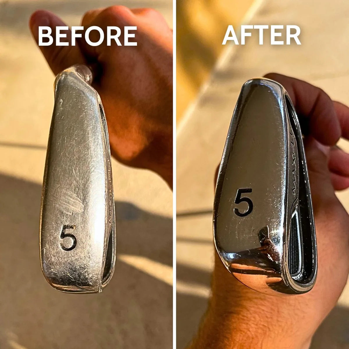 Customer golf club before and after restoration 12