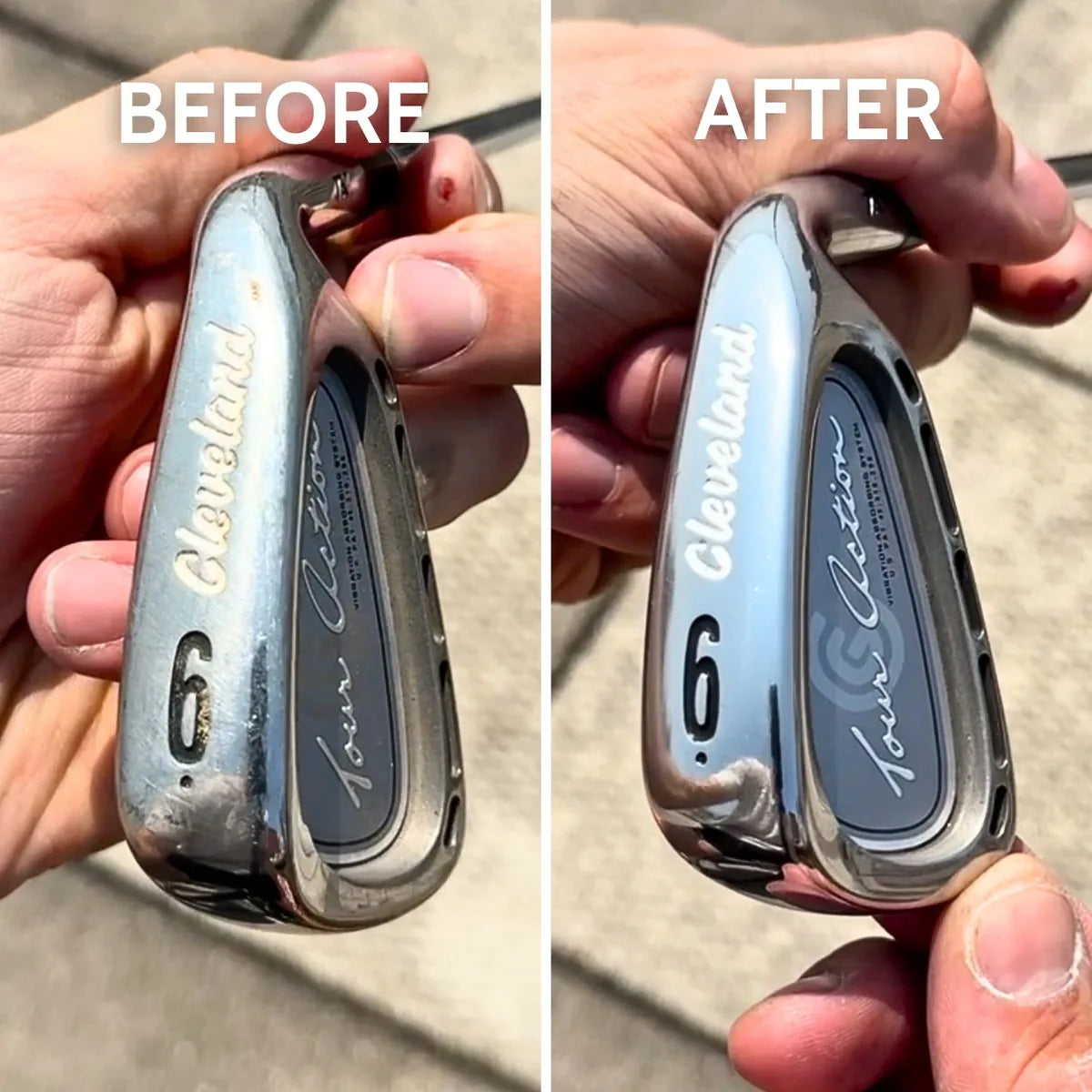 Customer golf club before and after restoration 1