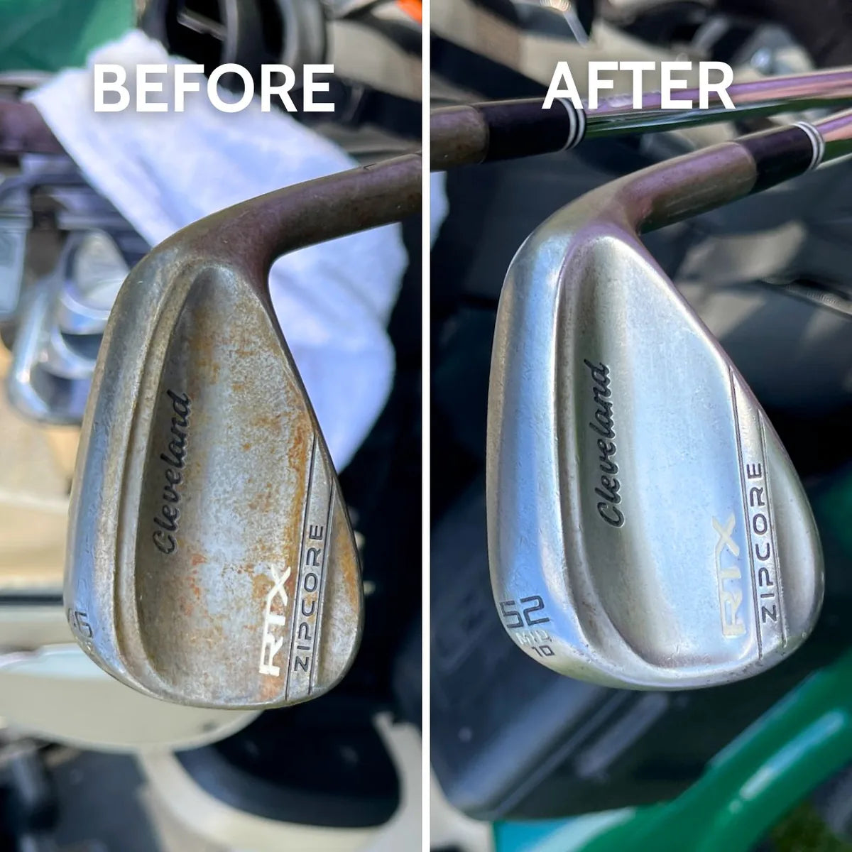 Customer golf club before and after restoration 9